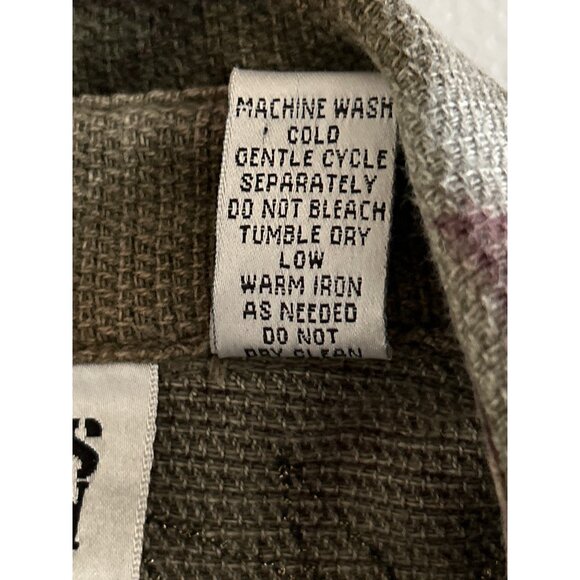 Chicos Design Olive Purple Floral Button-Up Jacket Size 1 Gold Metallic Detail - Picture 5 of 8